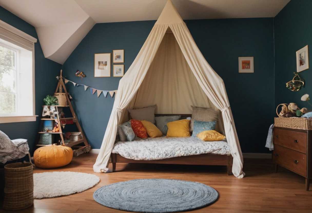 Transformer la chambre des enfants avec un voile lit cabane